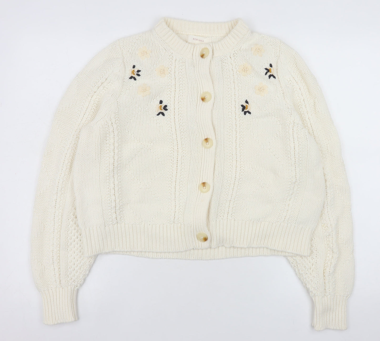 Womens UK Size 16 Marks and Spencer Ivory Cardigan Jumper