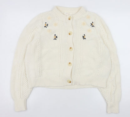 Womens UK Size 16 Marks and Spencer Ivory Cardigan Jumper