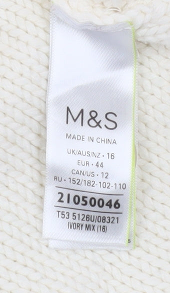 Womens UK Size 16 Marks and Spencer Ivory Cardigan Jumper