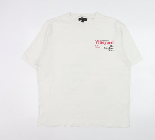 Mens UK Size XL Criminal Damage White  T-Shirt