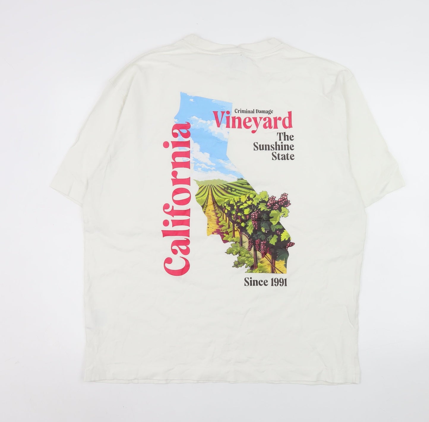 Mens UK Size XL Criminal Damage White  T-Shirt