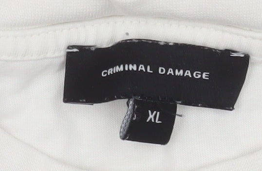 Mens UK Size XL Criminal Damage White  T-Shirt