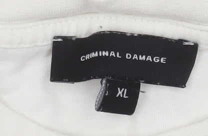 Mens UK Size XL Criminal Damage White  T-Shirt