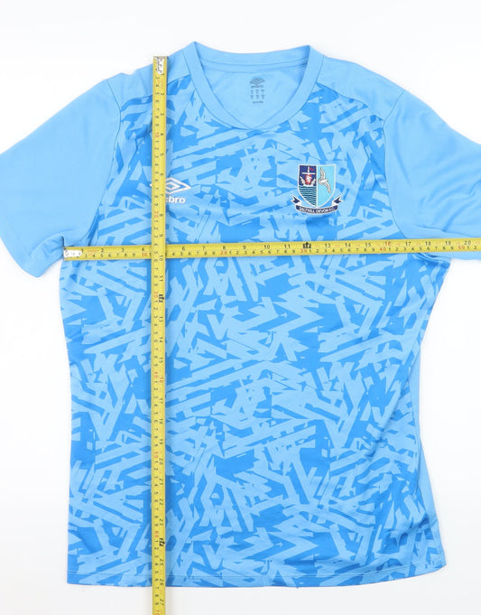Mens UK Size L Umbro Blue Football Running & Jogging Gym & Training T-Shirt