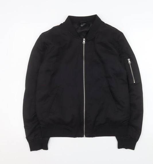 Mens UK Size M FOREVER 21 Black Bomber Jacket