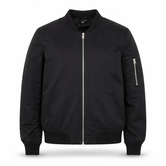 Mens UK Size M FOREVER 21 Black Bomber Jacket
