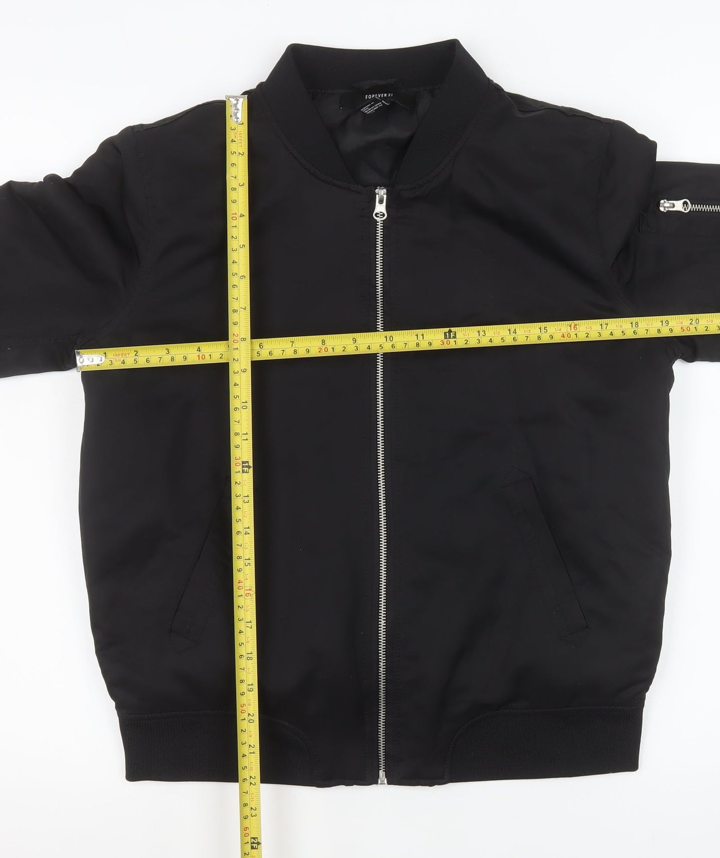 Mens UK Size M FOREVER 21 Black Bomber Jacket