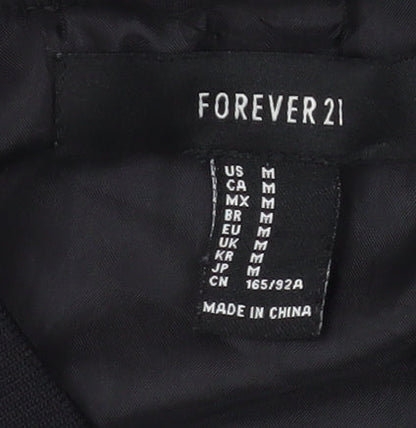 Mens UK Size M FOREVER 21 Black Bomber Jacket