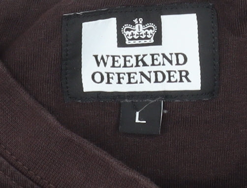 Mens UK Size L Weekend Offender Brown  T-Shirt