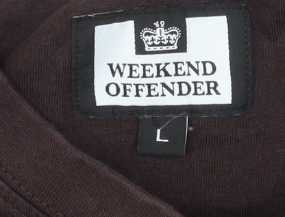Mens UK Size L Weekend Offender Brown  T-Shirt