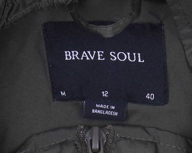 Womens UK Size 12 Brave Soul Green Parka Coat