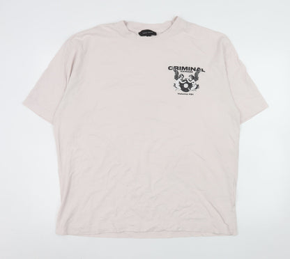 Mens UK Size XL Criminal Damage Beige  T-Shirt