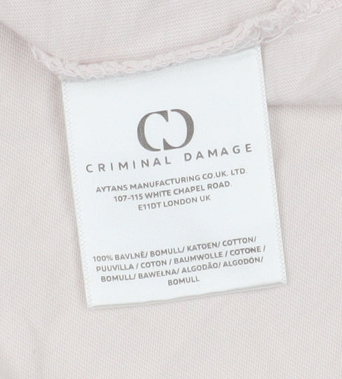 Mens UK Size XL Criminal Damage Beige  T-Shirt