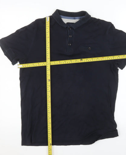 Ted Baker Men's Blue Short Sleeve Cotton Polo Shirt Size S
