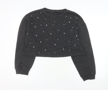 Womens UK Size L Zara Grey Pullover Jumper