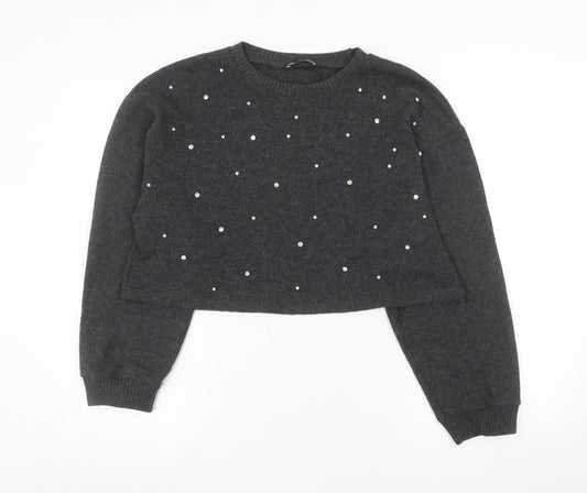 Womens UK Size L Zara Grey Pullover Jumper