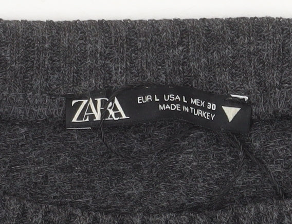 Womens UK Size L Zara Grey Pullover Jumper