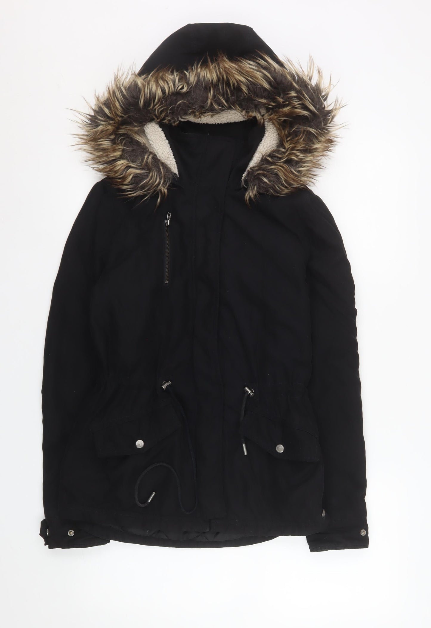 Womens UK Size XS Only Black Parka Coat