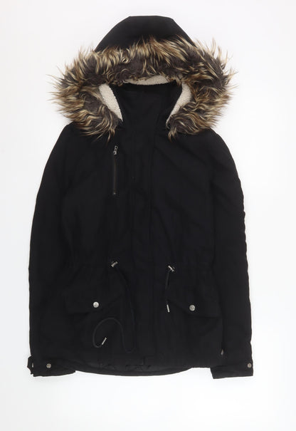 Womens UK Size XS Only Black Parka Coat