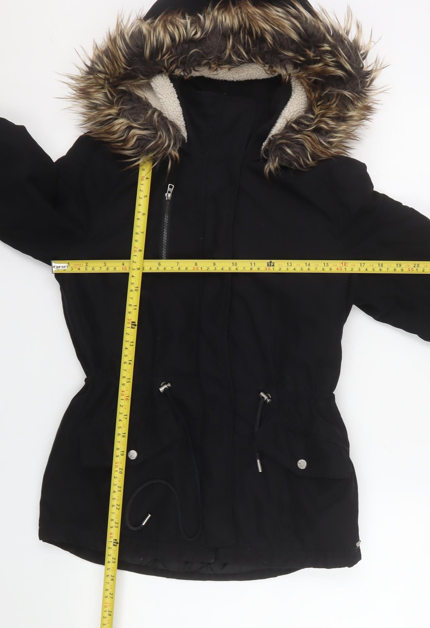 Womens UK Size XS Only Black Parka Coat
