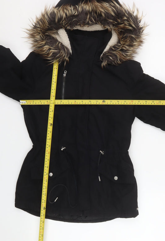 Womens UK Size XS Only Black Parka Coat