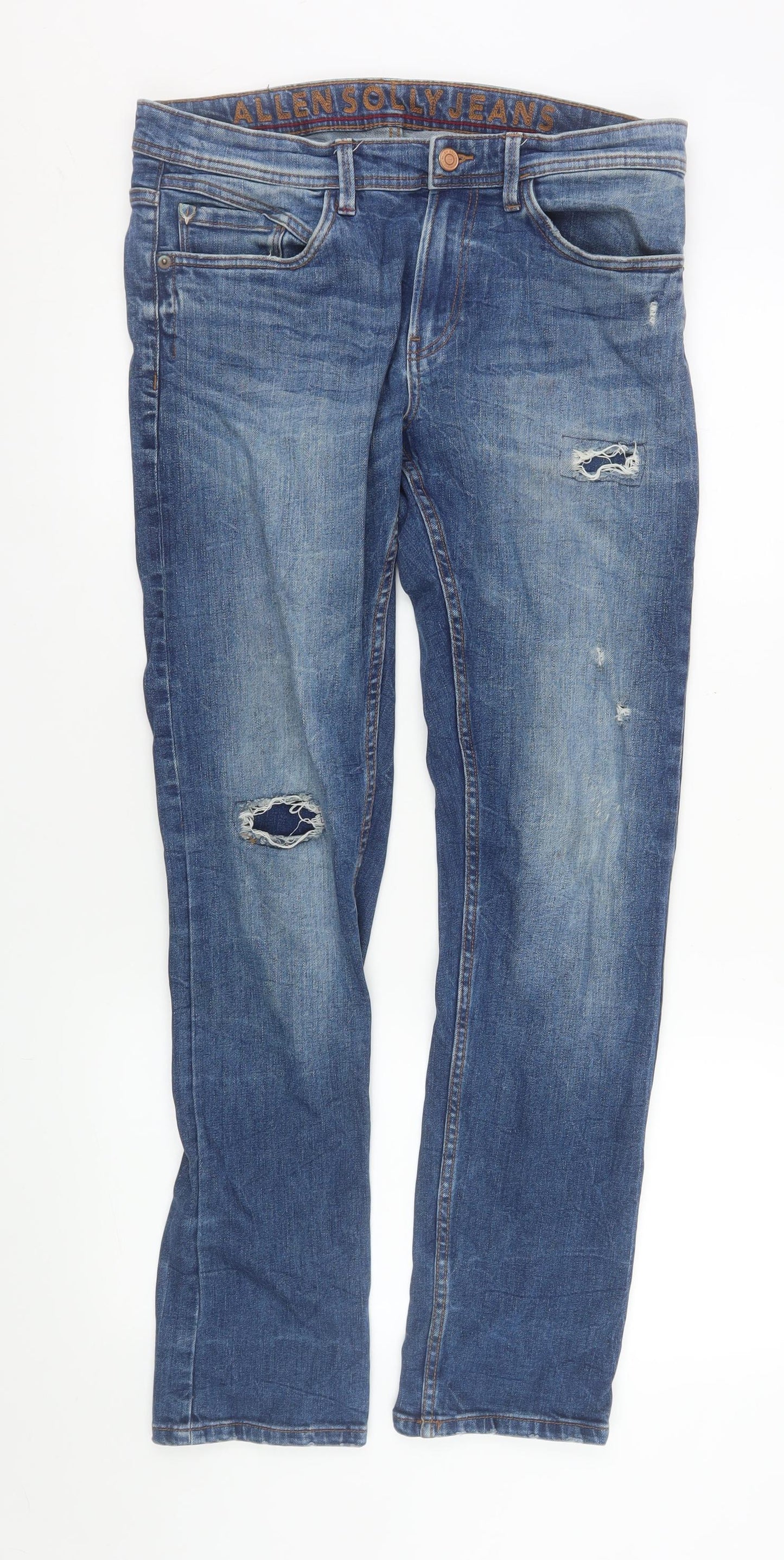 Mens UK Size M Allen Solly Regular Fit Straight Blue Jeans