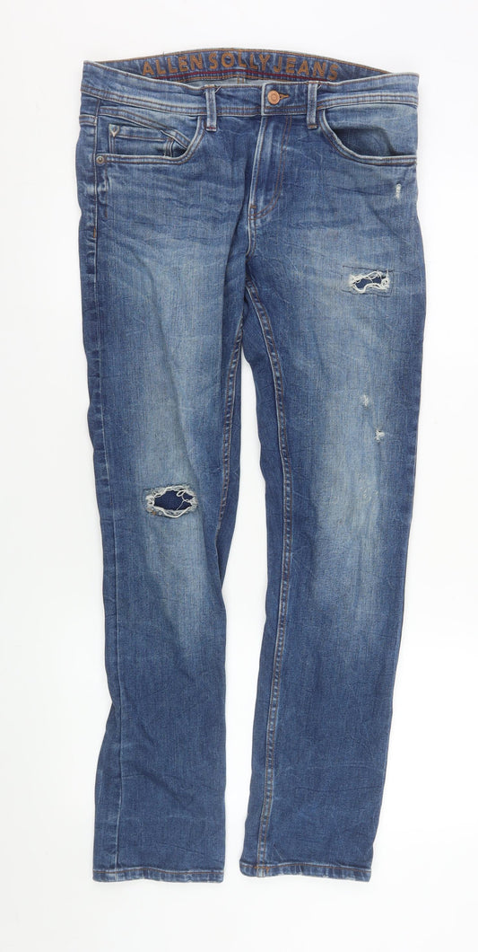 Mens UK Size M Allen Solly Regular Fit Straight Blue Jeans