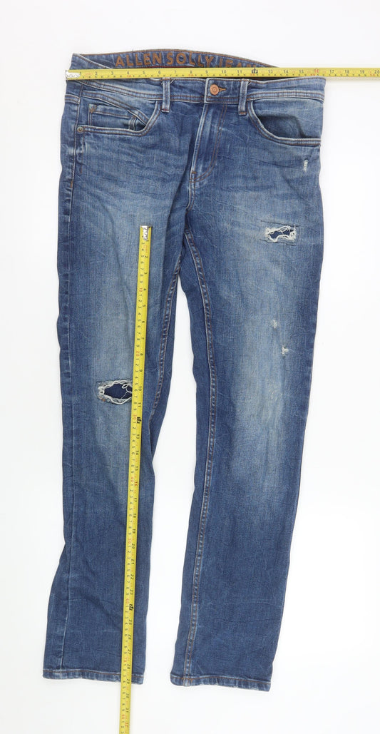 Mens UK Size M Allen Solly Regular Fit Straight Blue Jeans