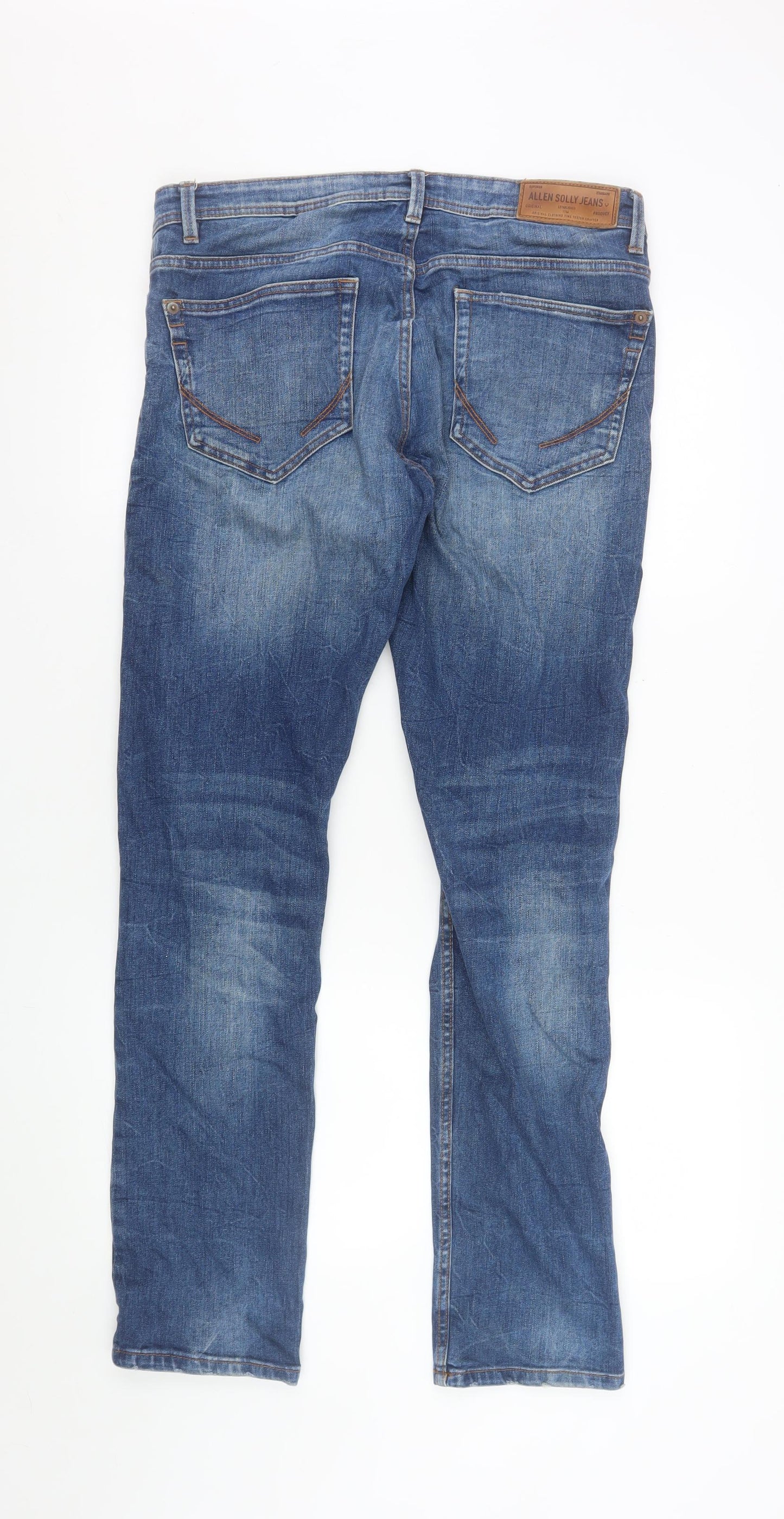 Mens UK Size M Allen Solly Regular Fit Straight Blue Jeans