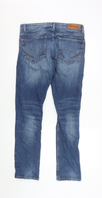 Mens UK Size M Allen Solly Regular Fit Straight Blue Jeans