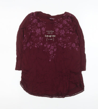 Womens UK Size S Bershka Red Tunic Blouse