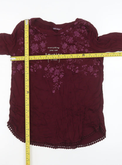 Womens UK Size S Bershka Red Tunic Blouse