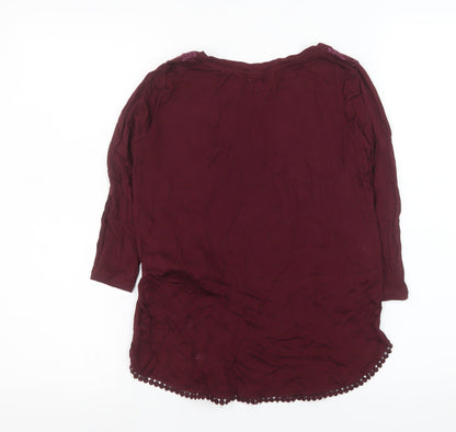 Womens UK Size S Bershka Red Tunic Blouse
