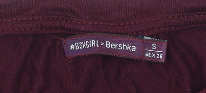 Womens UK Size S Bershka Red Tunic Blouse