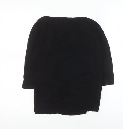 Womens UK Size S Red Queen Black Basic T-Shirt