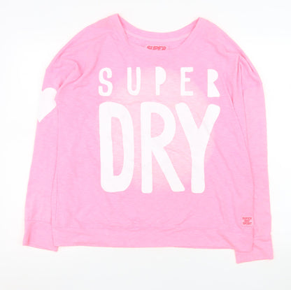 Womens UK Size M Superdry Pink Jersey T-Shirt
