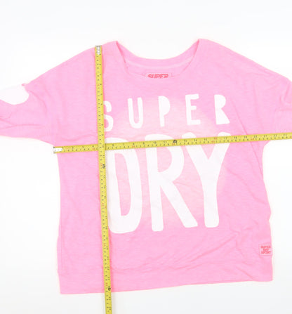 Womens UK Size M Superdry Pink Jersey T-Shirt