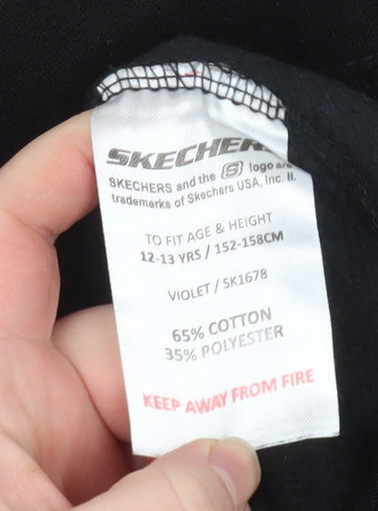 Skechers Girls Black Love You Graphic Pullover Sweatshirt 12-13 Years
