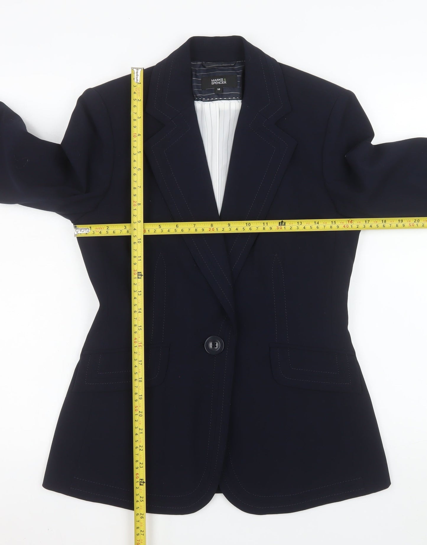 Womens UK Size 10 Marks and Spencer Regular Blue Blazer