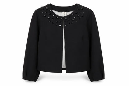 Marks & Spencer Autograph Women's Black Beaded Short Jacket UK 8