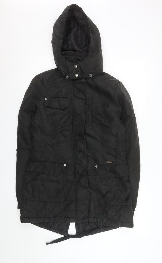 Mens UK Size M Hilfiger Denim Black Parka Coat