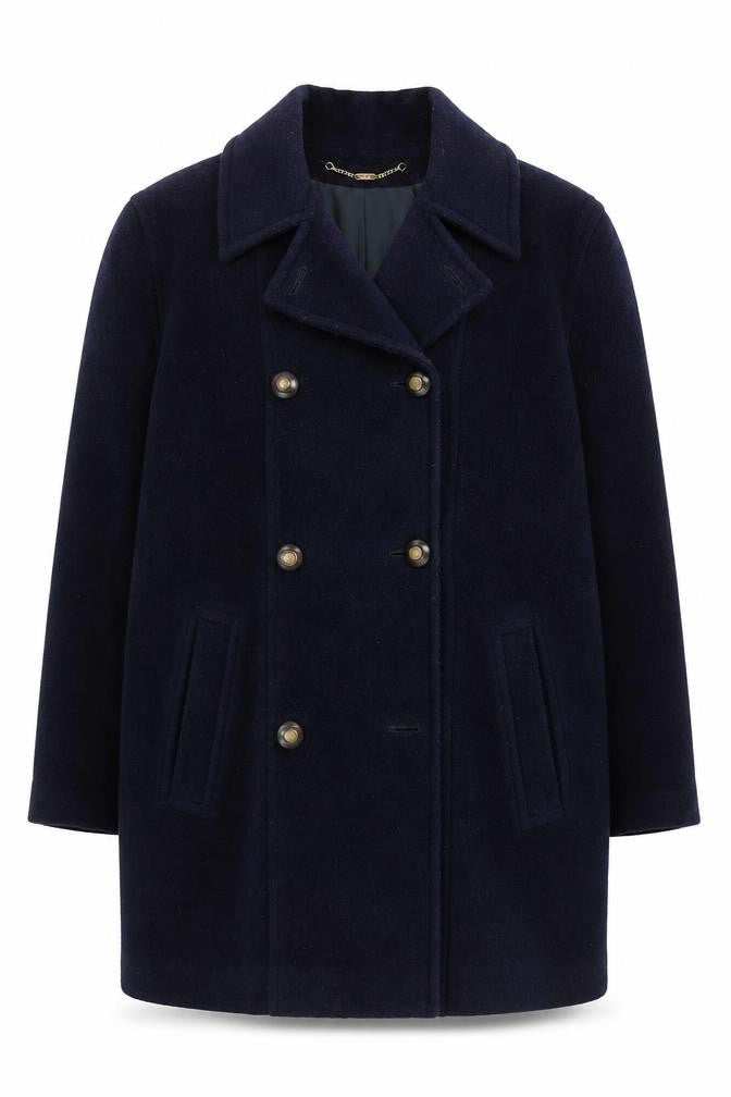 Womens UK Size 14 Versatile Blue Pea Coat