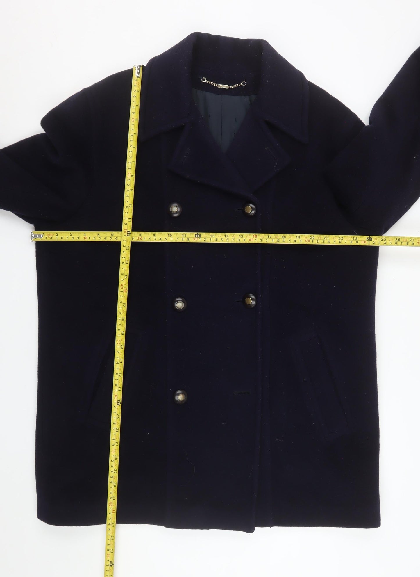 Womens UK Size 14 Versatile Blue Pea Coat