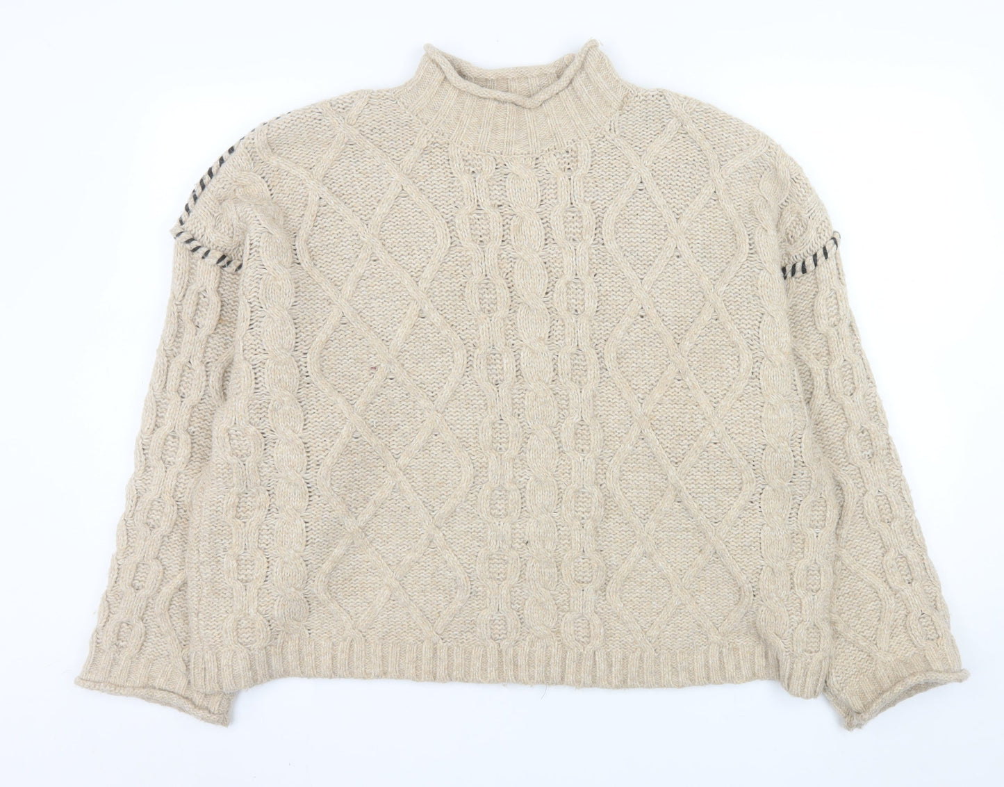 Womens UK Size L Primark Beige Pullover Jumper