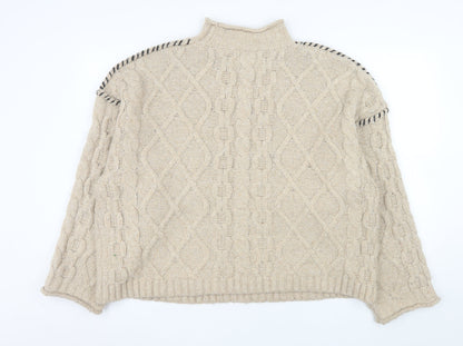 Womens UK Size L Primark Beige Pullover Jumper