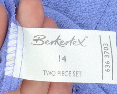 Womens UK Size 14 Berkertex Blue Classic Blouse