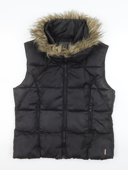 Womens UK Size 12 Firetrap Black Puffer Jacket