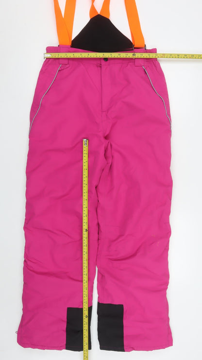 Girls UK Size 15-16 Years Crane Regular Fit Snow Pants Pink Trousers