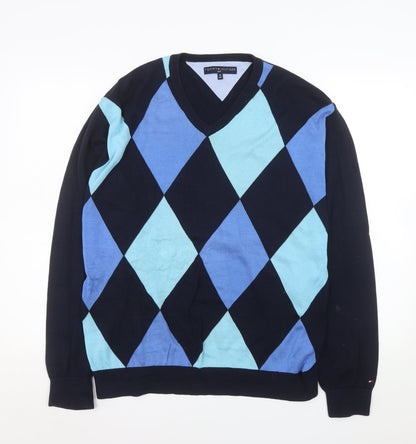 Mens UK Size M Tommy Hilfiger Blue Pullover Jumper
