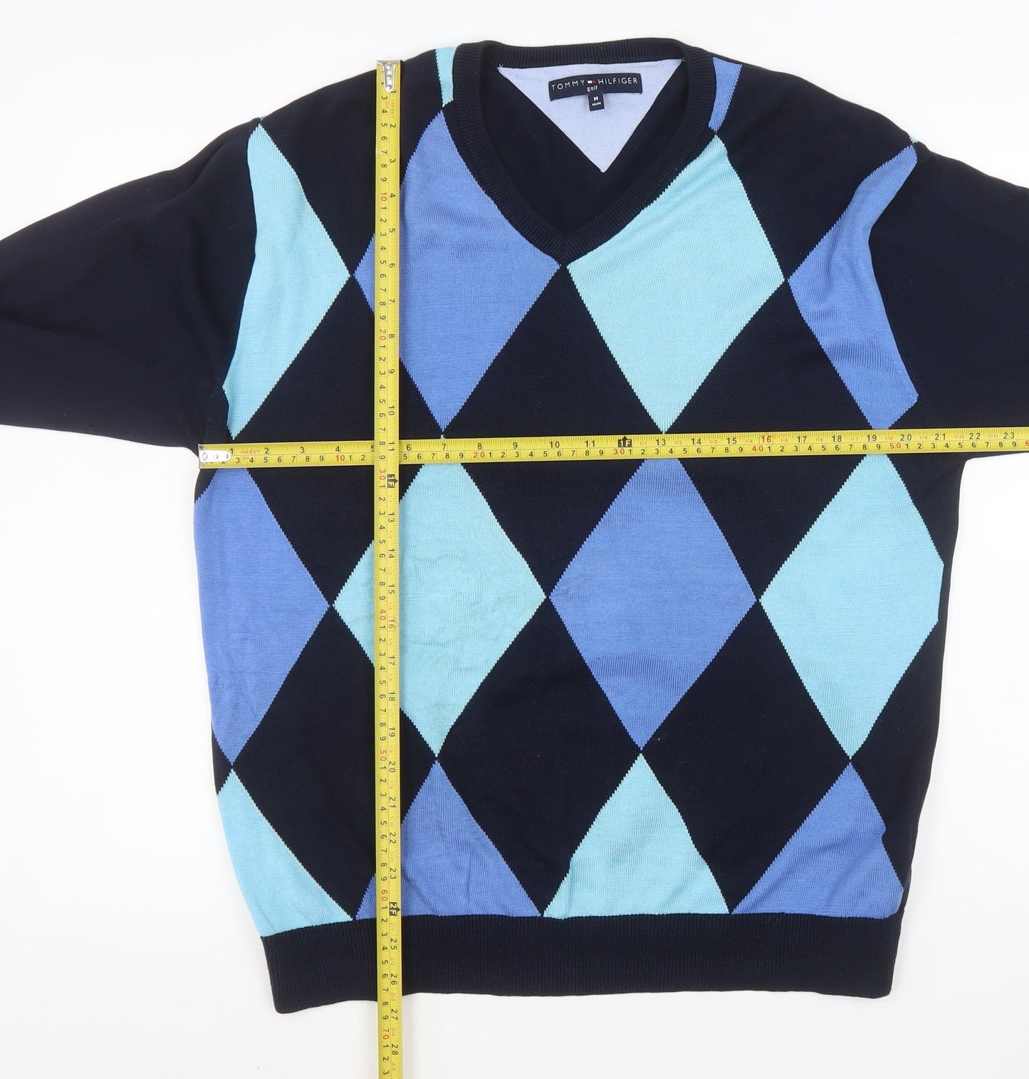 Mens UK Size M Tommy Hilfiger Blue Pullover Jumper